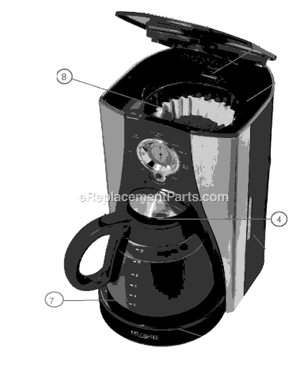 Page A Diagram and Parts List for BVMC-LMX37  Mr Coffee Coffee Maker